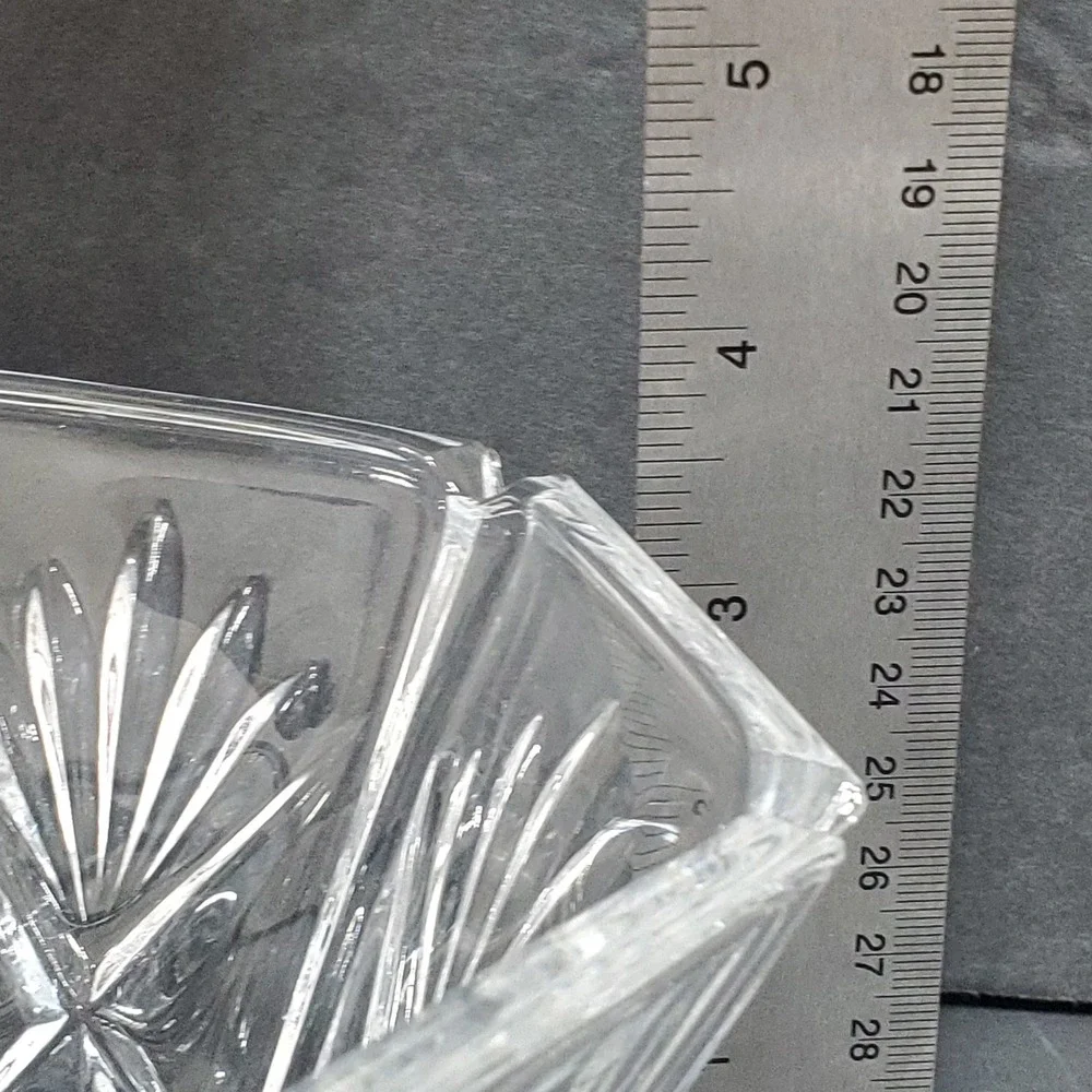 Unbranded 24% Lead Crystal‎ Bowl  6in Clear Hexagonal Cut Glass Trinket USA